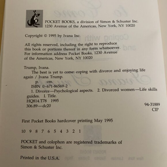 Ivana Trump The Best is Yet to Come Book Coping Divorce Enjoying Life Again 1995 - Picture 10 of 12